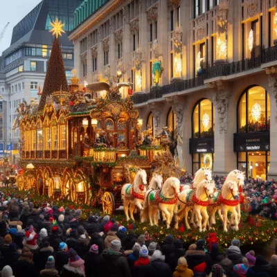 Weihnachtsparade Weihnachtlicher Umzug durch die Hamburger City