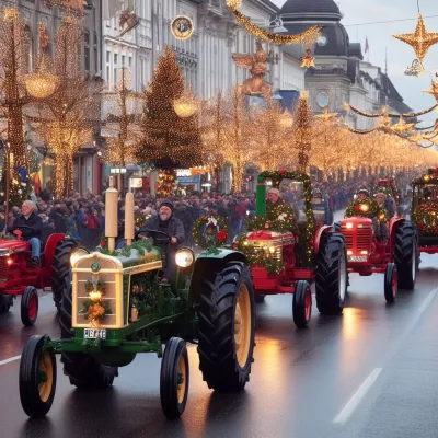 Hamburger Traktorenparade zu Weihnachten