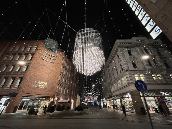 Weihnachtliche Beleuchtung in Hamburg