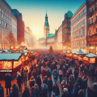 Weihnachtsmarkt Barmbek - Hüttendorf mit Kinderkarussell