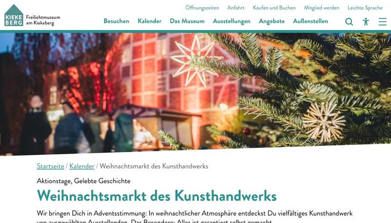 Website kiekeberg-museum.de