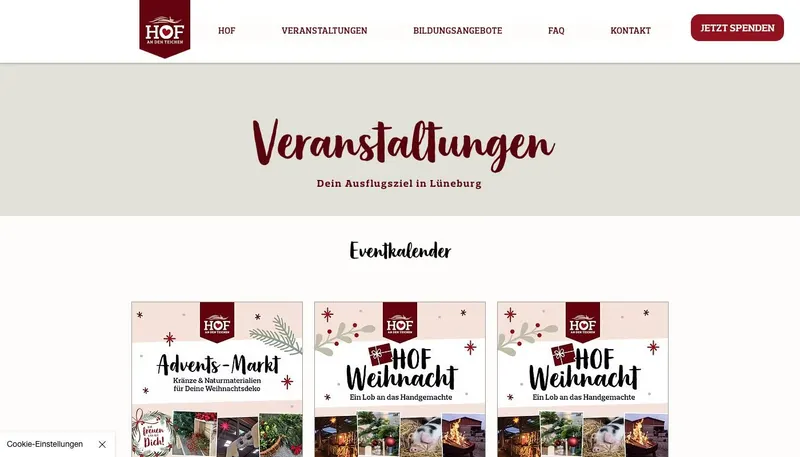 Website hofandenteichen.de