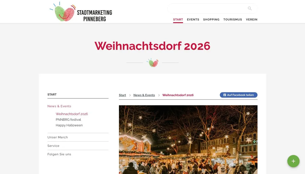 Website: Pinneberger Weihnachtsdorf 2026 am Drosteiplatz