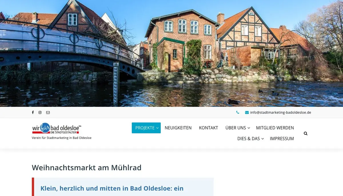 Website: Oldesloer Weihnachtsmarkt am Mühlrad 2026