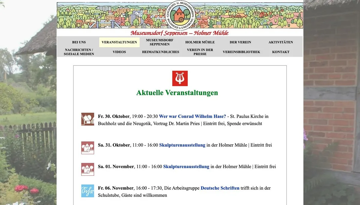 Website: Hyggeliges Wintervergnügen im Museumsdorf Seppensen 2026