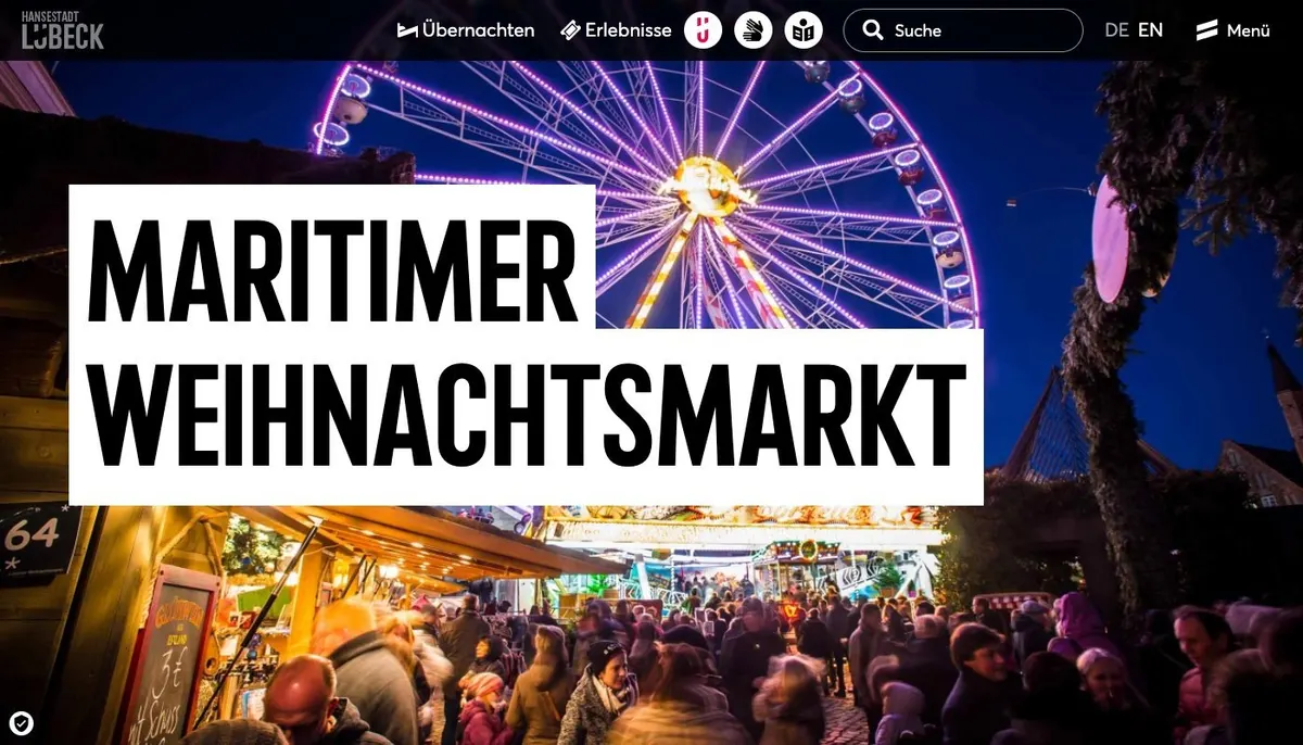 Website: Maritimer Weihnachtsmarkt am Koberg in Lübeck 2026