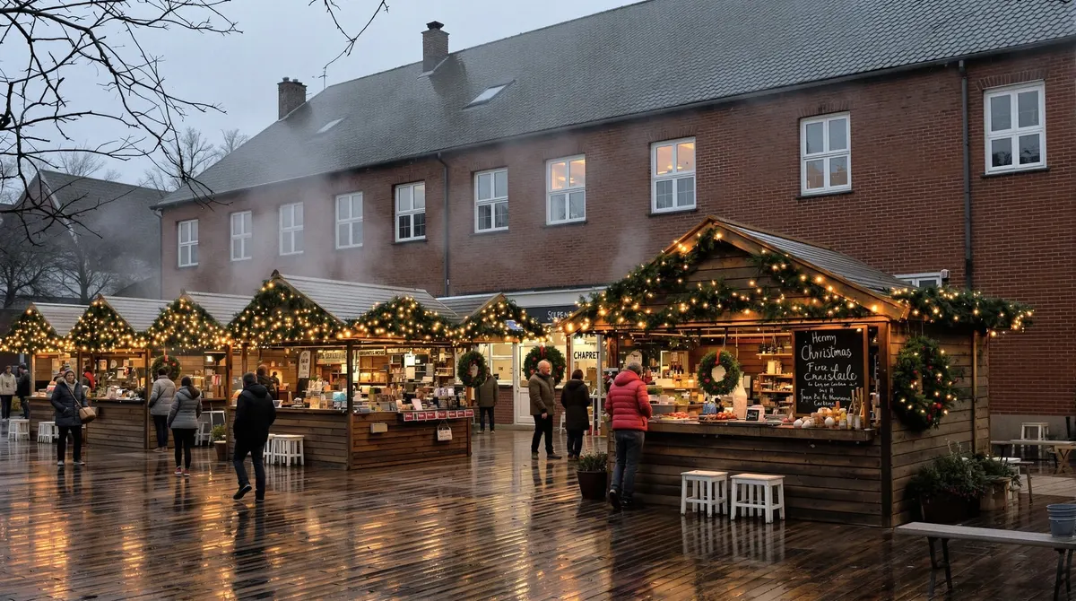 Weihnachtsbasar mit Adventsgestecken und Erbsensuppe auf dem Schulhof in Horst, Seevetal