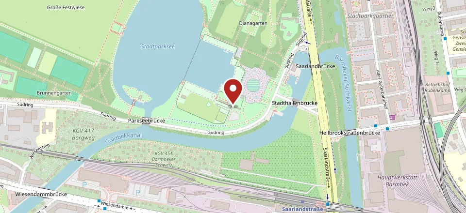 Karte: Lage von Sierichs Weihnachtszauber 2026 im Stadtpark