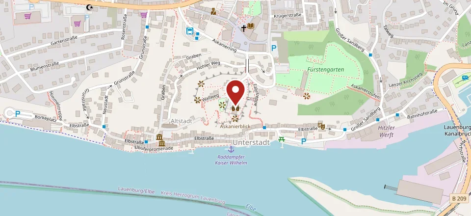 Karte: Lage von Lauenburger Weihnachtsmarkt 2026 am Schloss