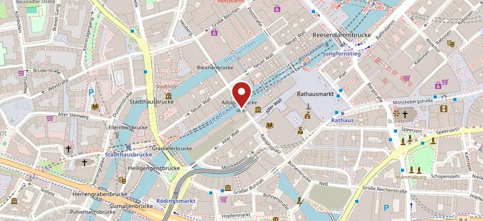 Karte: Lage von Brauhaus Joh. Albrecht Hamburg