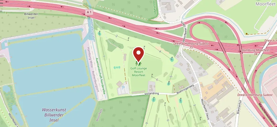 Karte: Lage von GolfLounge Hamburg