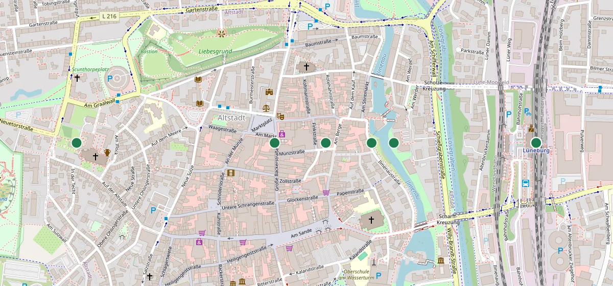 Karte aller Lüneburg: 13 Orte