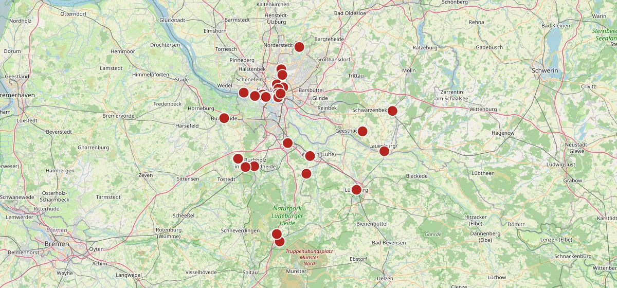 Karte: Weihnachtsgans & Ente in Hamburg 2026: Restaurants & To Go: 30 Orte